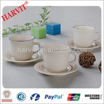 Inicio Utensilios China Artículos para el Hogar Productos Turcos / Bordes de color en relieve Drinkware Taza de la bandeja de la Copa Placa / Tazas de té al por mayor Platillos